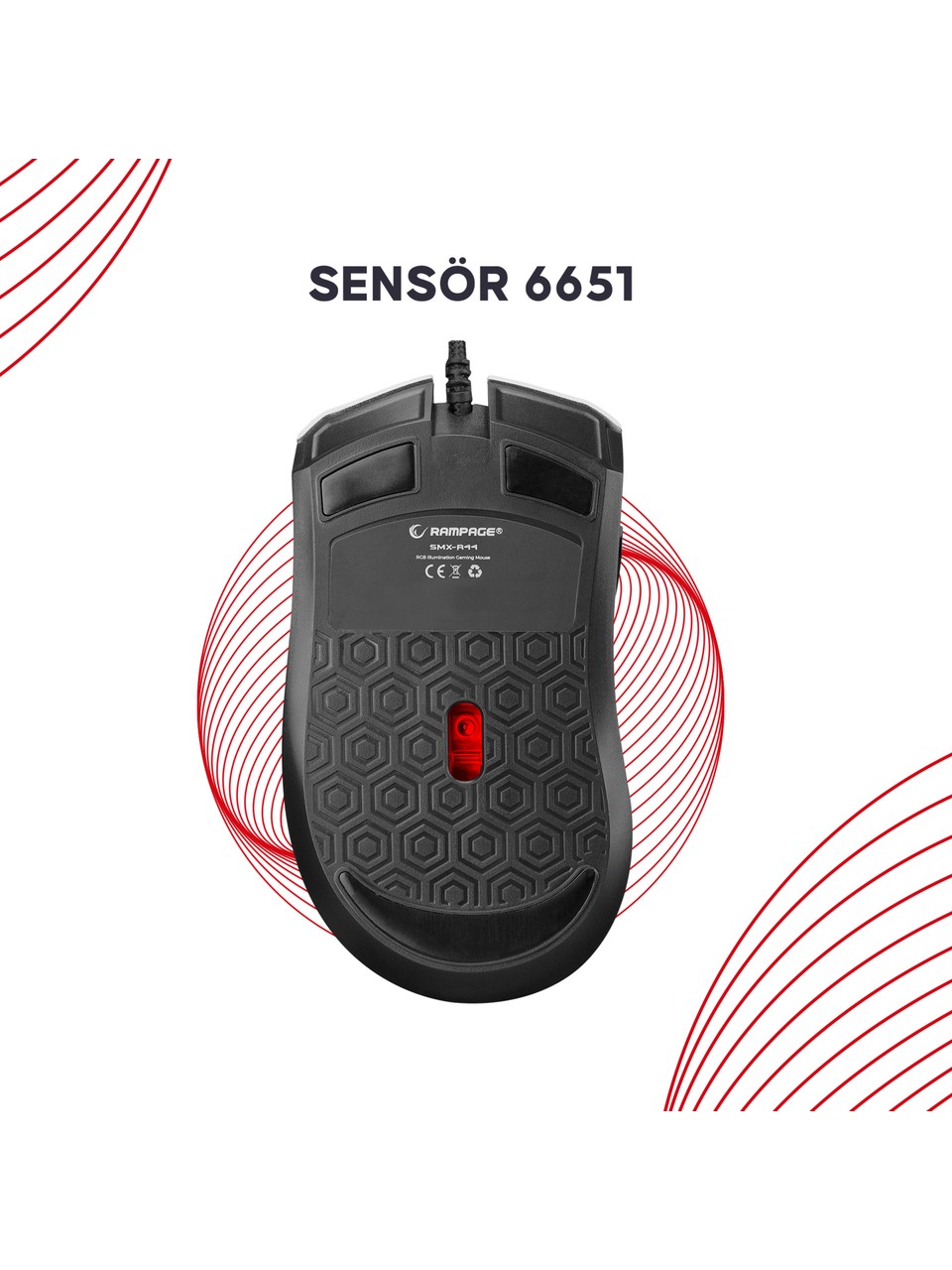 RAMPAGE SMX-R44 MAKROLU BEYAZ 6400DPI RGB LEDLİ GAMİNG OYUNCU MOUSE